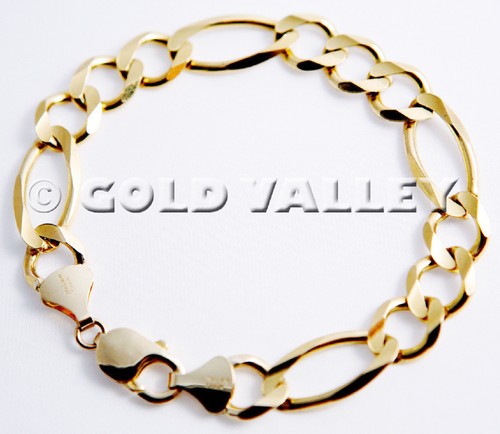 GOLD AUTHENTIC 10K SOLID GOLD MEN/WOMEN FIGARO LINK BRACELET SIZE 7"-9" - 第 8/8 張圖片