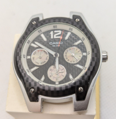 Casio WR 50M Mens Analog Watch with Carbon Fiber Bezel | eBay