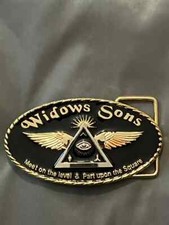 Black Gold Widows Sons Masonic Belt Buckle Wi...