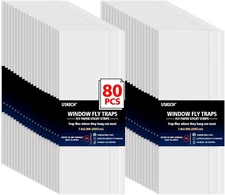 80 Pack Window Fly Traps Sticky,Clear Fly Paper Indoor for Home,Window Sticky Tr