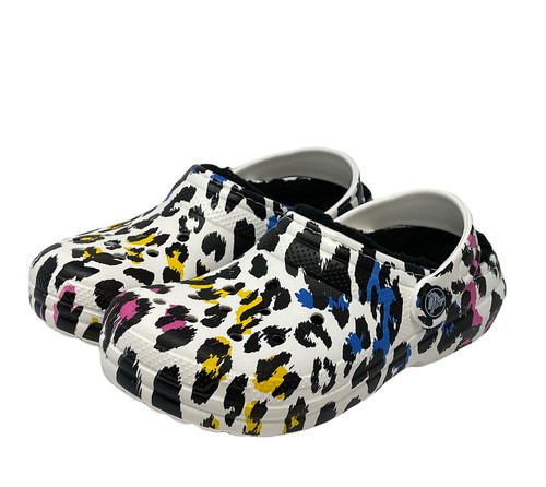 crocs lined leopard