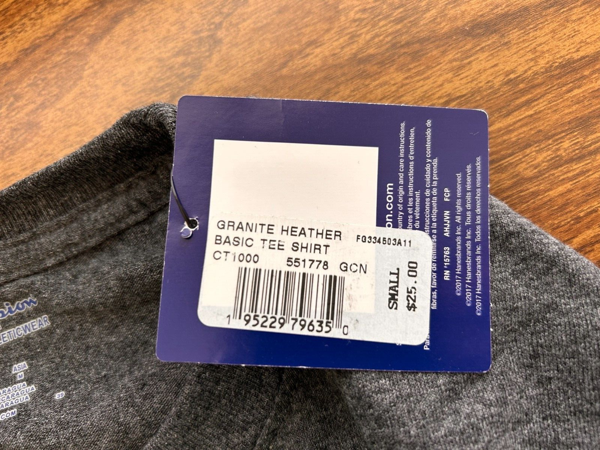 Champion T shirt size S NEW short sleeve heather gray mens colored