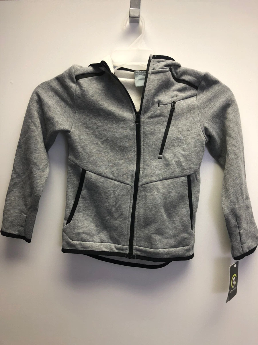 C9 Champion Boy&#039;s Victory Fleece Full Zip Hoodie Sweatshirt Jacket Dk Gray Sz XS |