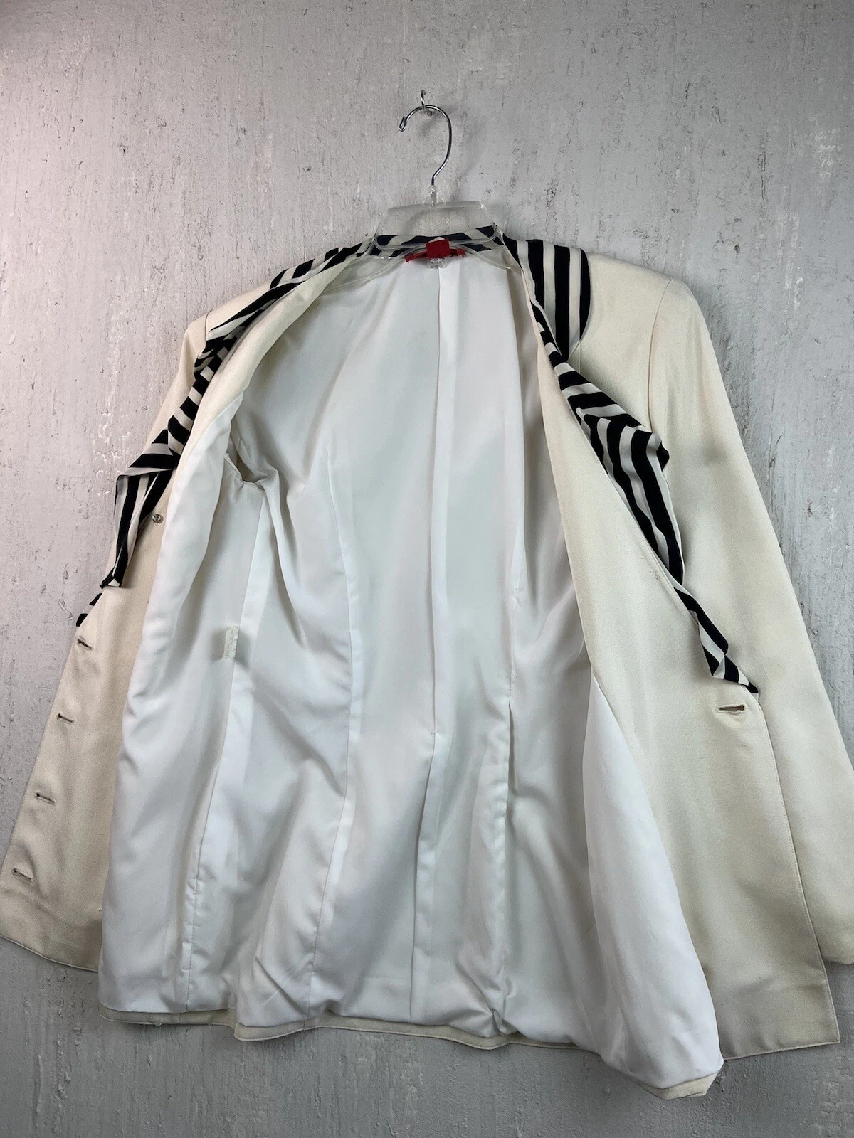 Tuta donna vintage Valentino notte avorio gonna 12 doppiopetto bottoni oro