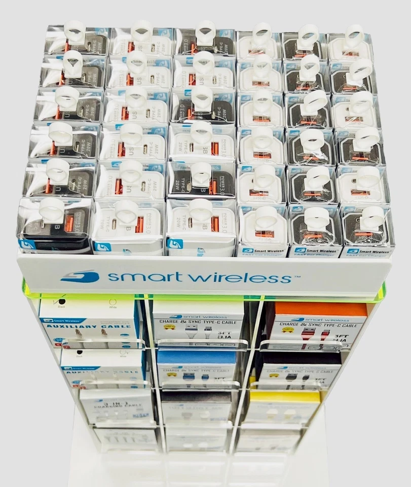 114 PIEZAS Accesorios para teléfonos celulares Contador giratorio de 2 lados Estante Pantalla al por mayor Foto 3 de 4