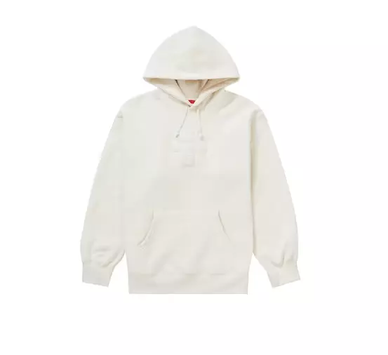 Sweat shirt à capuche logo Supreme Cross Box sweat à capuche naturel FW20   taille L neuf avec étiquettes