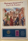 1955 Washington Quarter, with commemorative stamp and display card