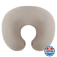 Onacosht Muslin Nursing Pillow Cover, 100 Cotton, Soft, Fog Color
