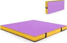 Goplus 4" Thick Folding Gymnastic Mat, 4Ft X 4Ft X 4In Thickened Bi-Fold Fitness