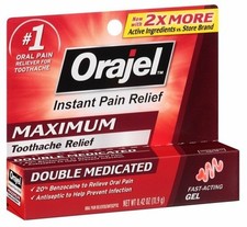 Orajel Toothache Pain Relief Gel Maximum Strength Fast Acting Formula 0.42 oz