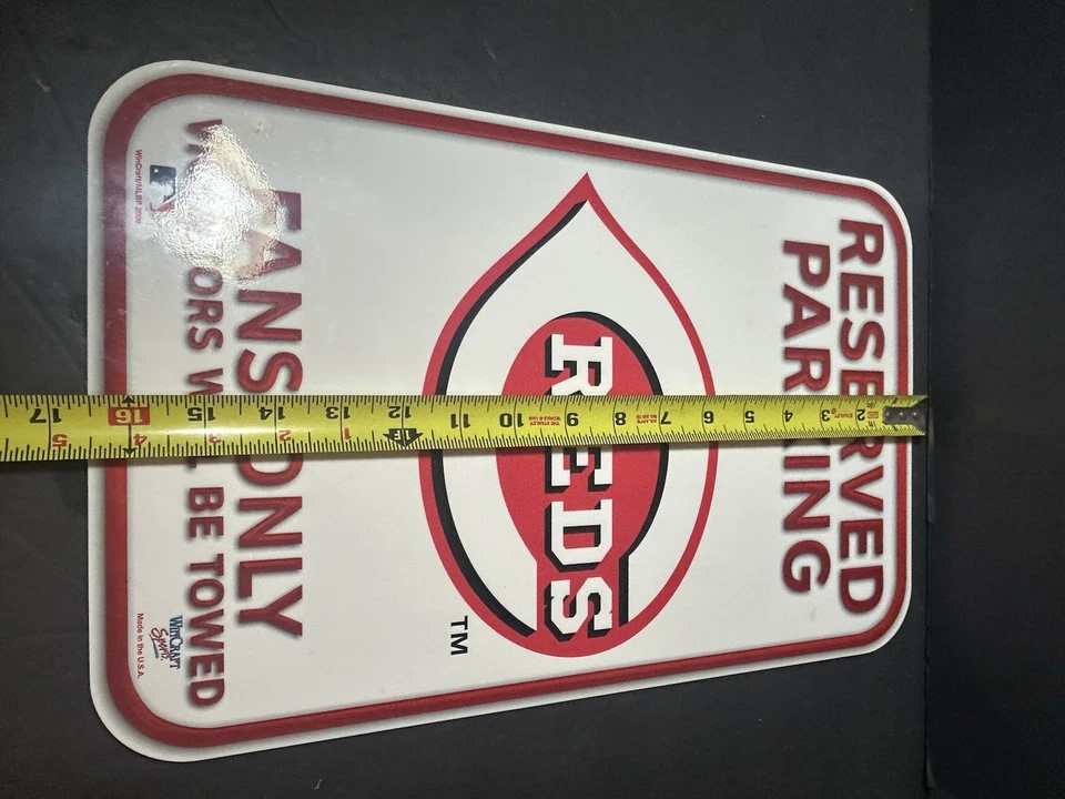 WinCraft 11X17 Cincinnati Reds Baseball MLB Reserved Parking Fans Only Sign - Image 4 of 4