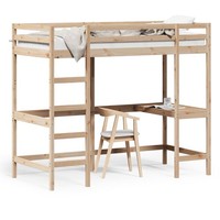 Hochbett Mit Schreibtisch 90X200 Cm Massivholz Kiefer
