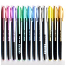 Gelstifte Set 12 Stück Glitzer Metallicfarben für Kinder & Erwachsene