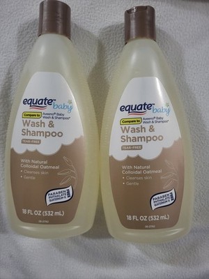 2 Pack Equate Baby Tear-Free Wash & Shampoo w/ Oatmeal 18 fl oz