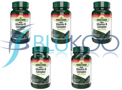 Natures Aid Vitamin B Komplex Verbesserte Formel - 180 Tabletten (5er Pack)