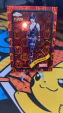 2025 Topps Chrome Marvel #154 DOMINO Iron Man Red & Gold Lazer Refractor #/100