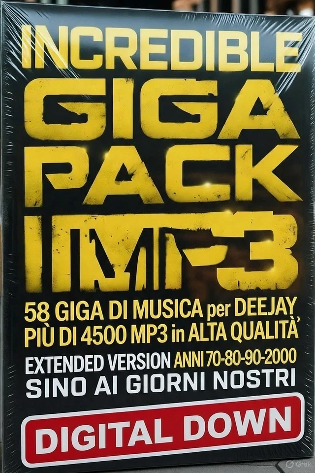INCREDIBLE GIGA PACK 58 GB MUSICA PER DJ 4500 BRANI HQ EXTENDED 70 80 90 2000