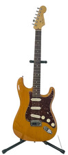 2004 Fender American Deluxe Stratocaster Amber USA S-1 SCN OHSC Case Tags