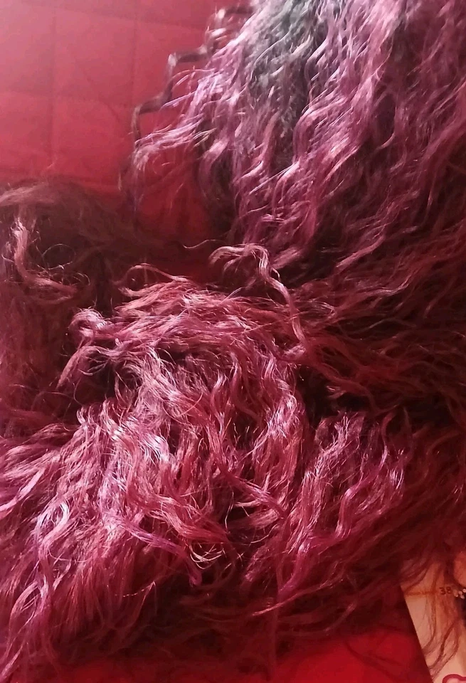 MOTOWN TRESS LET'S LACE 008235 L YONCE BLACK & SANGRIA WINE LONG CURLY ZNIP NWT - Image 4 of 4