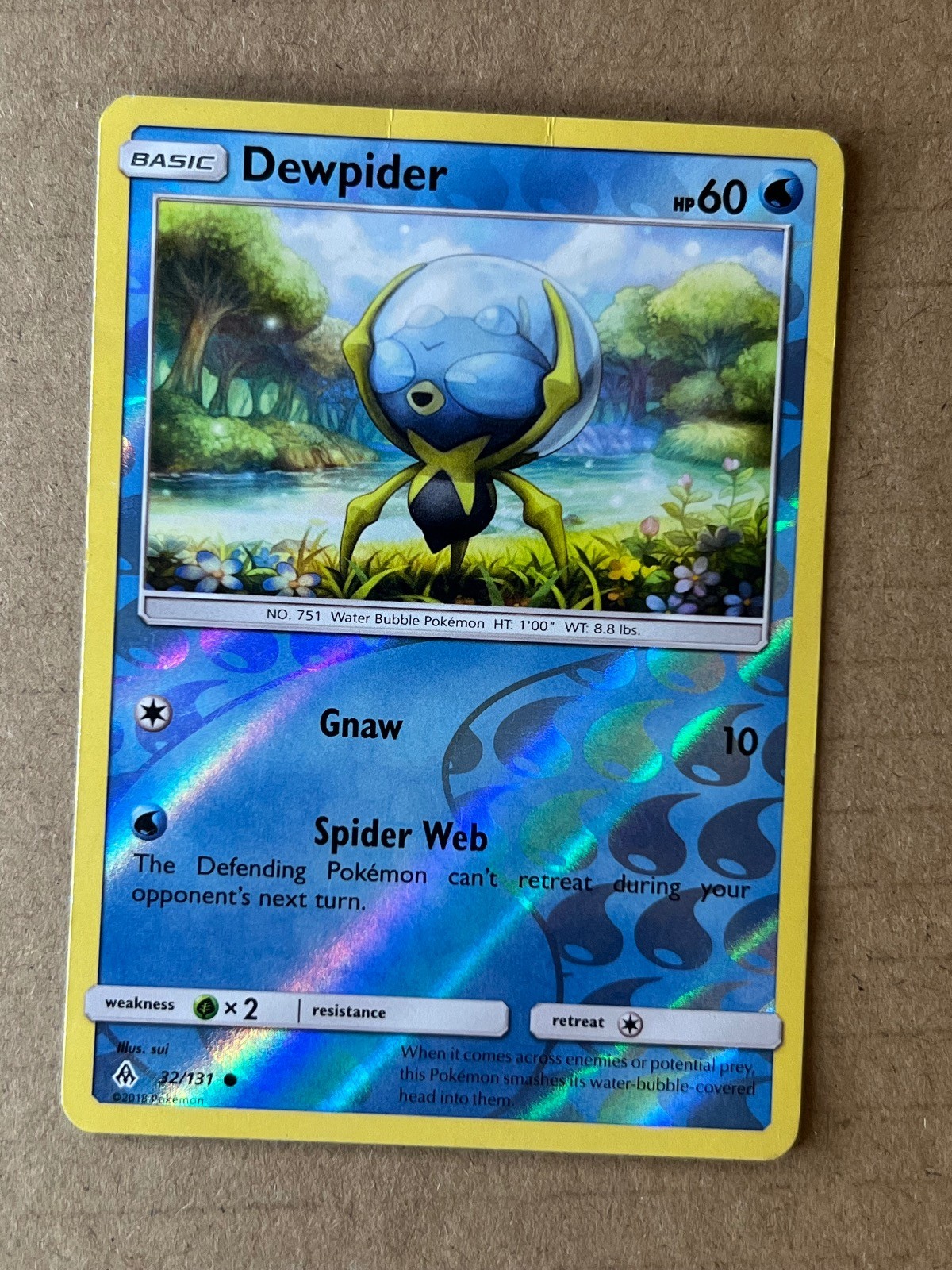 DEWPIDER 32/131 COMMON FORBIDDEN LIGHT POKEMON REVERSE HOLO LIGHTLY PLAYED