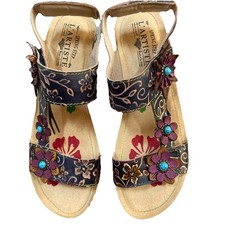 L'ARTISTE Spring Step Genuine Leather Pickford Floral 40/9 Nwob