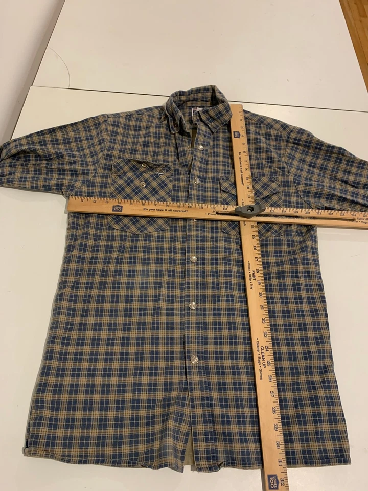 Big Bill FR Shirt Medium Plaid Flannel Work Fire Resistant Oil Field Offshore - Image 3 of 4