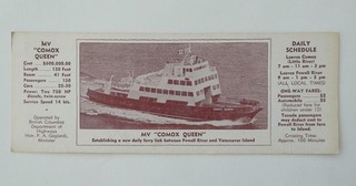 eb03 inaugural voyage MV Comox Queen 1965 token / Powell River Vancouver Island