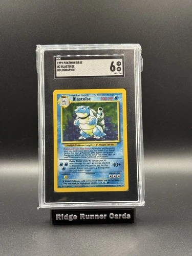 1999 Pokemon 2/102 BLASTOISE Holographic Card SGC 6