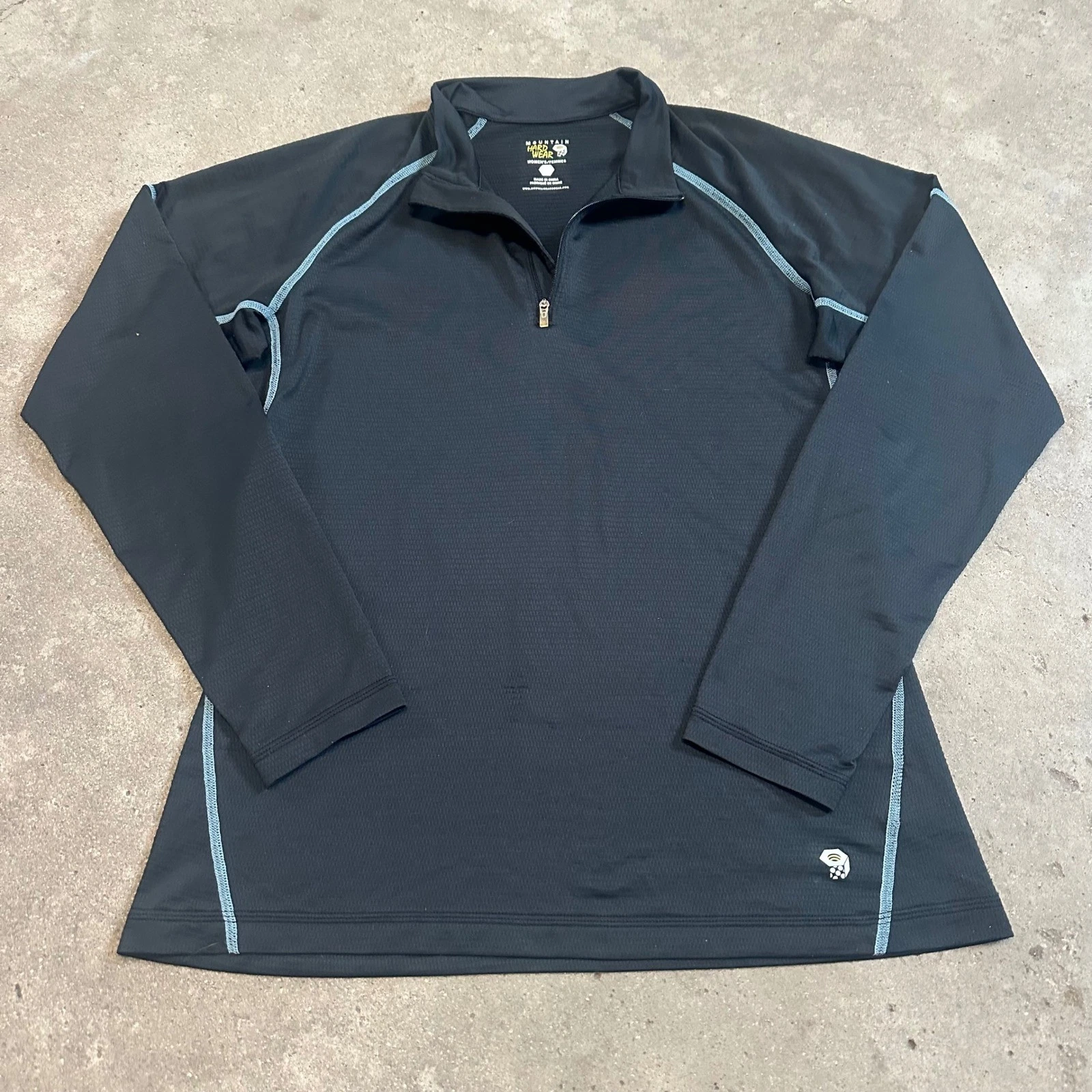 Mountain Hardwear Quarter Zip Pullover Womens Large Black OL2792 Activewear Top