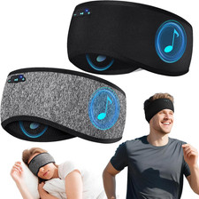 2 Pack Sleep Headphones Bluetooth 6.0 Headband, 20Hr Headband Headphones with HD