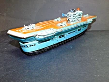 RARE ORIGINAL AIRCRAFT CARRIER TIN FRICTION TOY SHIP ASC AOSHIN SHOTEN - JAPAN