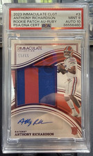 2023 Immaculate Collegiate ANTHONY RICHARDSON Ruby RC Patch Auto /65 PSA 9/10