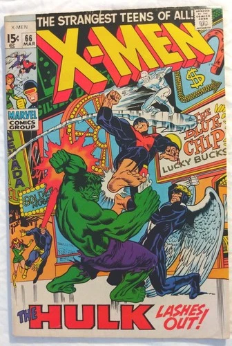 X-Men #66 1970 Vintage Marvel Comic Hulk Cyclops Iceman Beast Marvel Girl