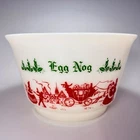 Vintage Hazel Atlas Milk Glass Christmas Egg Nog Punch Bowl only - No Cups
