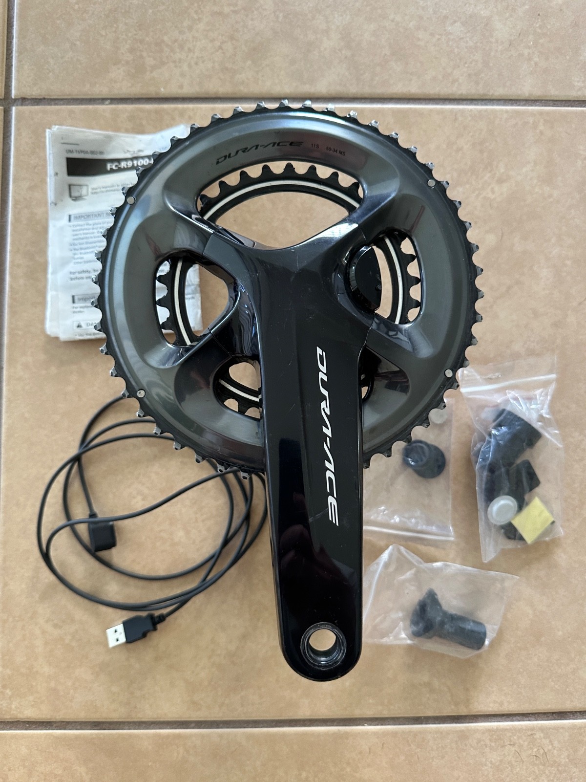 Shimano Dura-Ace R9100P Double Side Power Meter Bike Crankset 172.5 mm 50/34T 