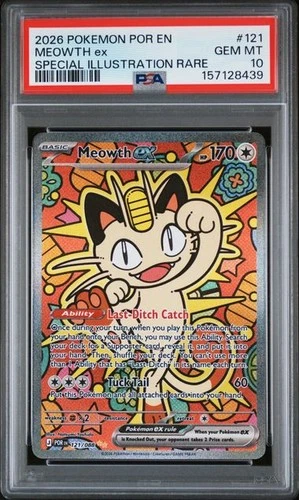 Pokemon Meowth ex Perfect Order Special Illustration Rare #121 PSA 10 Gem Mint