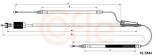 COFLE Bremsseil Seilzug Feststellbremse 92.11.5843 für OPEL MERIVA S10 VAN CDTi