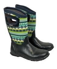 Bogs North Hampton Navy Waterproof Pull On Rain Boots Youth Boys Size 3