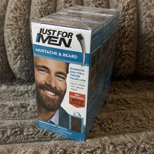 (3 Pack) Just For Men Mustache & Beard M-40 Medium Dark Brown - Sealed!