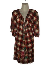 Urban Mango Embroidered On Off Shoulder Plaid Women’s Plus Size Dress