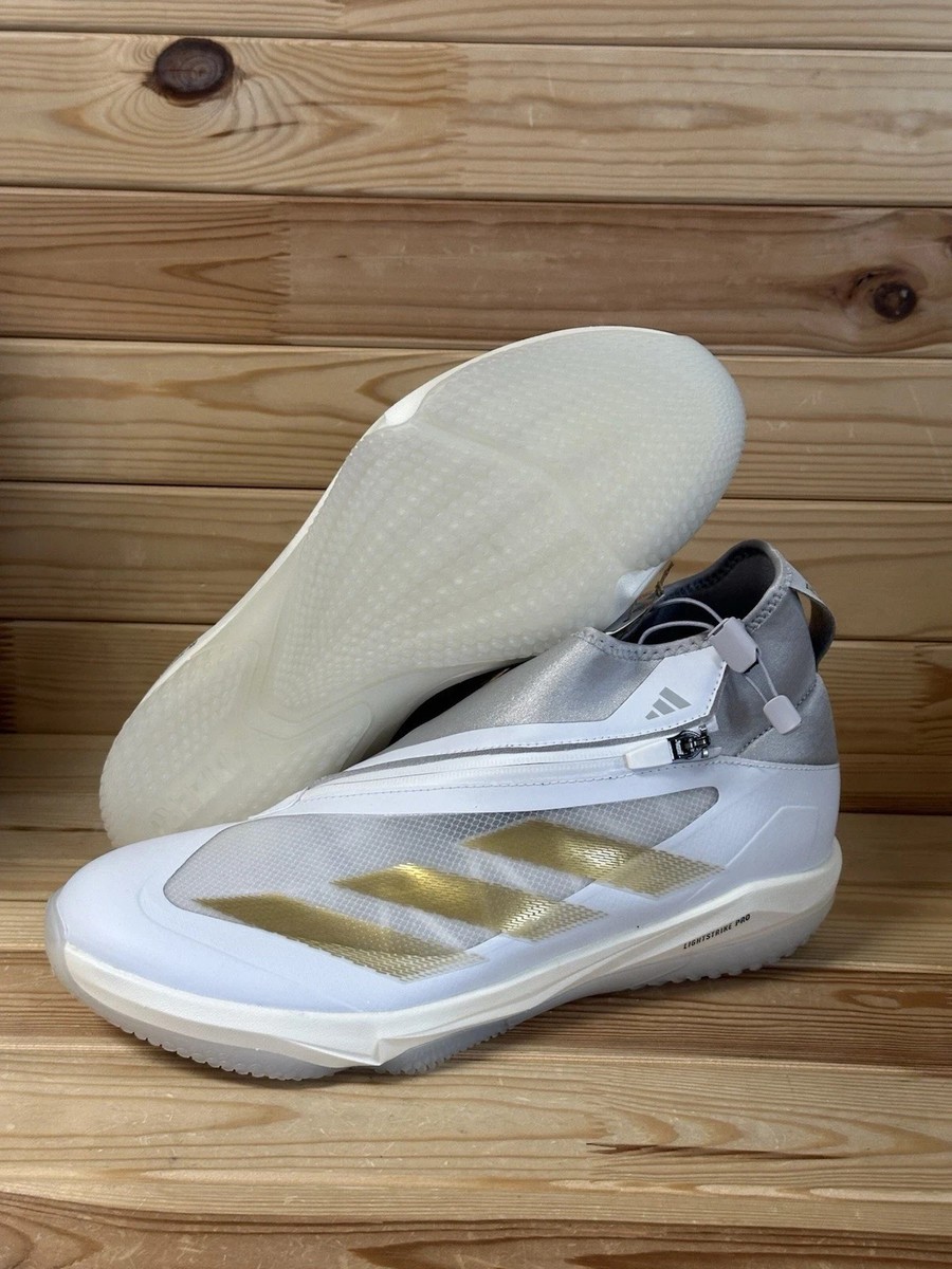 Adidas Adizero Impact Turf Baseball Cleats Gold White IF8497  display picture 1