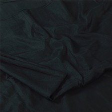 Sanskriti Vintage Sarees Indian Black Solid Pure Silk Sari 5+Yd Craft Fabric