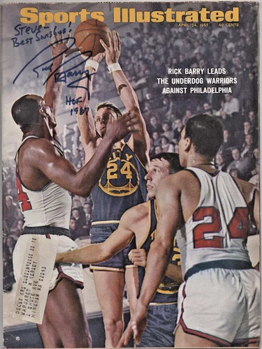 Rick Barry Autographed4/24/1967 Sports Illustrated W/ HOF 87 Warriors