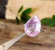 Rose Quartz Gemstone Ring 925 Sterling Silver Designer Ring Pretty Ring MK*