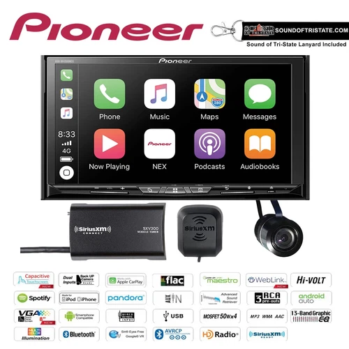 Pioneer AVH-W4500NEX DVD Receiver HD Radio Backup Camera & SiriusXM SXV300V1