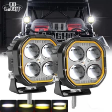 COLIGHT Pair 3inch LED Work Light Bar Cube Pods Fog Lamp OffRoad Driving UTV ATV