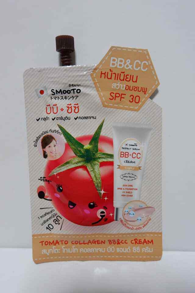 Smooto Tomato Collagen Cc Cream Brightening Pink Skin Care Spf30 Gluta 10g Ebay