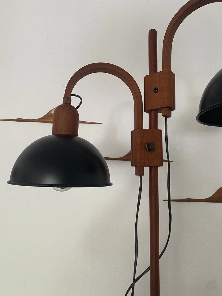 Teak Stehlampe Dänisch Design Domus 60er 70er Jahre Mid Century Danish Dänemark  - Bild 4 von 4