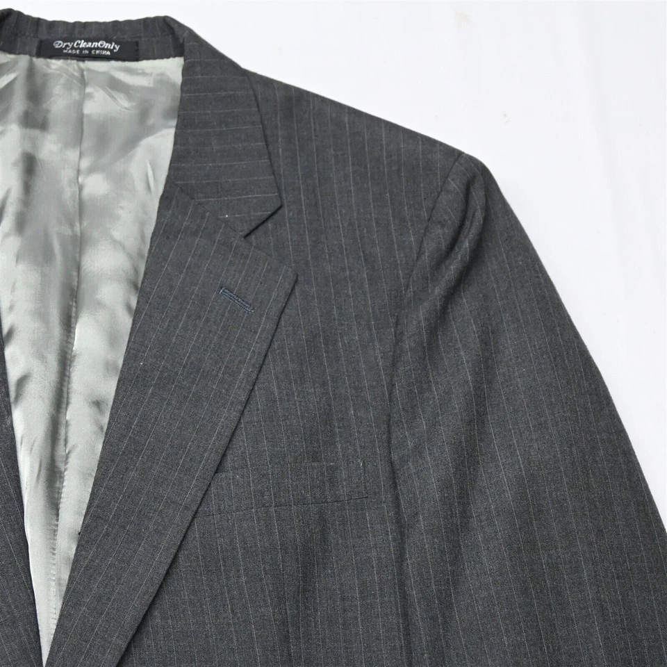 Traje De Colección Oliver Hunt 42R 33x32 Gris Rayas Lana Hombre Foto 2 de 4