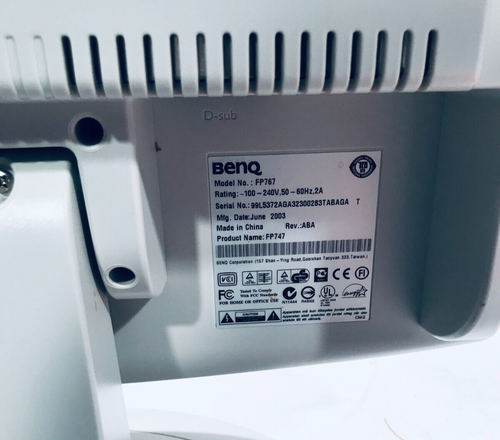 Benq FP767 Screen Monitor LCD Display 17" - Picture 5 of 5
